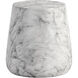 Aries 16 X 15 inch Marble Look / White Outdoor End Table